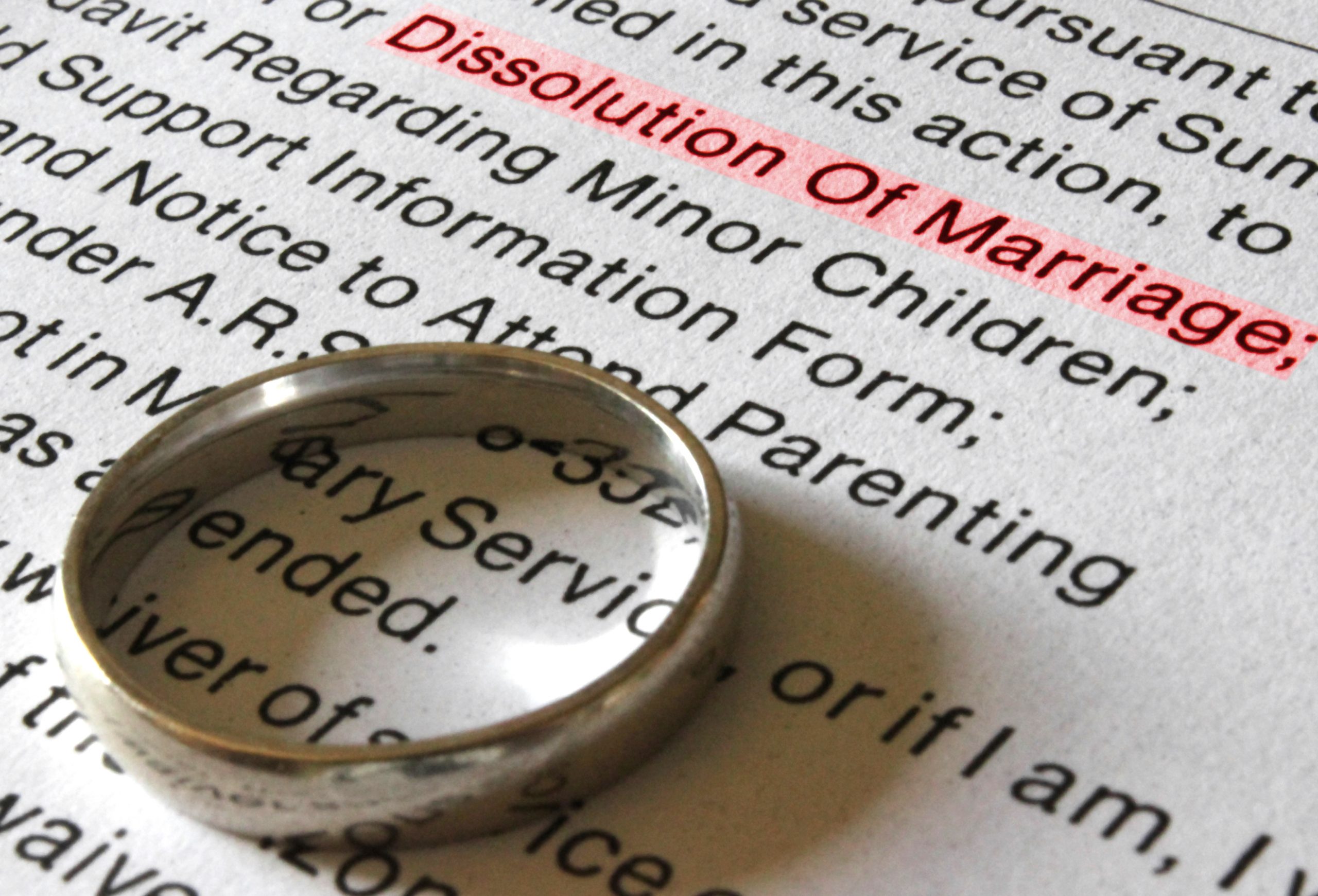 A Divorce Petition and White Gold Wedding Band